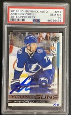 2019 2020 Anthony Cirelli PSA 10 AUTO #19/71 YOUNG GUNS BUYBACKS RC ROOKIE 2018