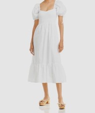 $219 Faithfull The Brand Women's White Lithana Midi Dress Size US 4