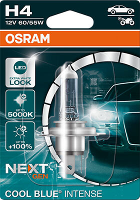 Osram H4 12V 60/55W P43t Cool Blue INTENSE NextGen 5000K +100% 1pc