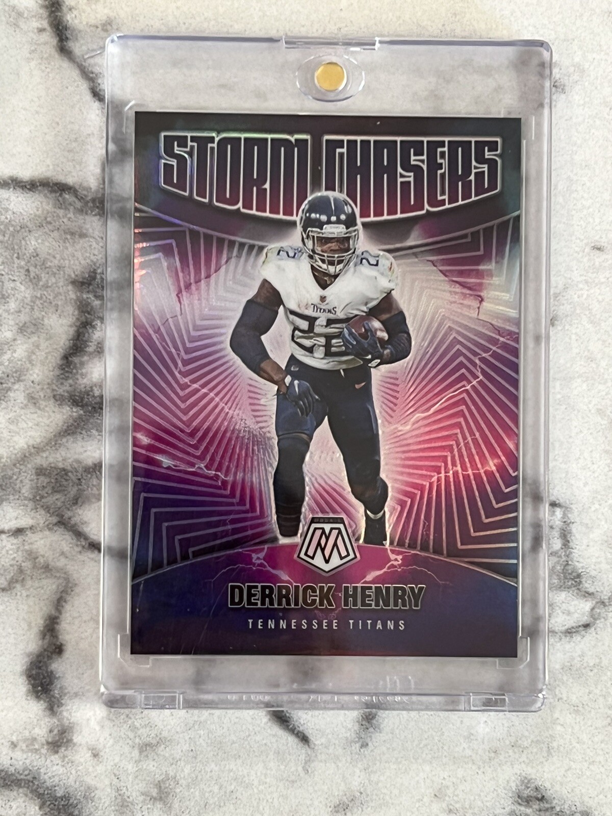 2021 Panini Mosaic Derrick Henry Storm Chasers Case Hit SSP Titans Rushing Star
