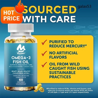 2200mg fish oil Omega-3 fatty acids, including EPA, DHA DPA-60 capsules