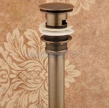 Antique Brass Pop Up Bathroom Vessel Sink Basin Drain With Overflow fsd024