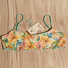 Billabong floral and green reversable  bikini tank top L