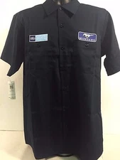 Mechanic Style Button Up Shirt W/ Ford Mustang Pony Logo / Emblem