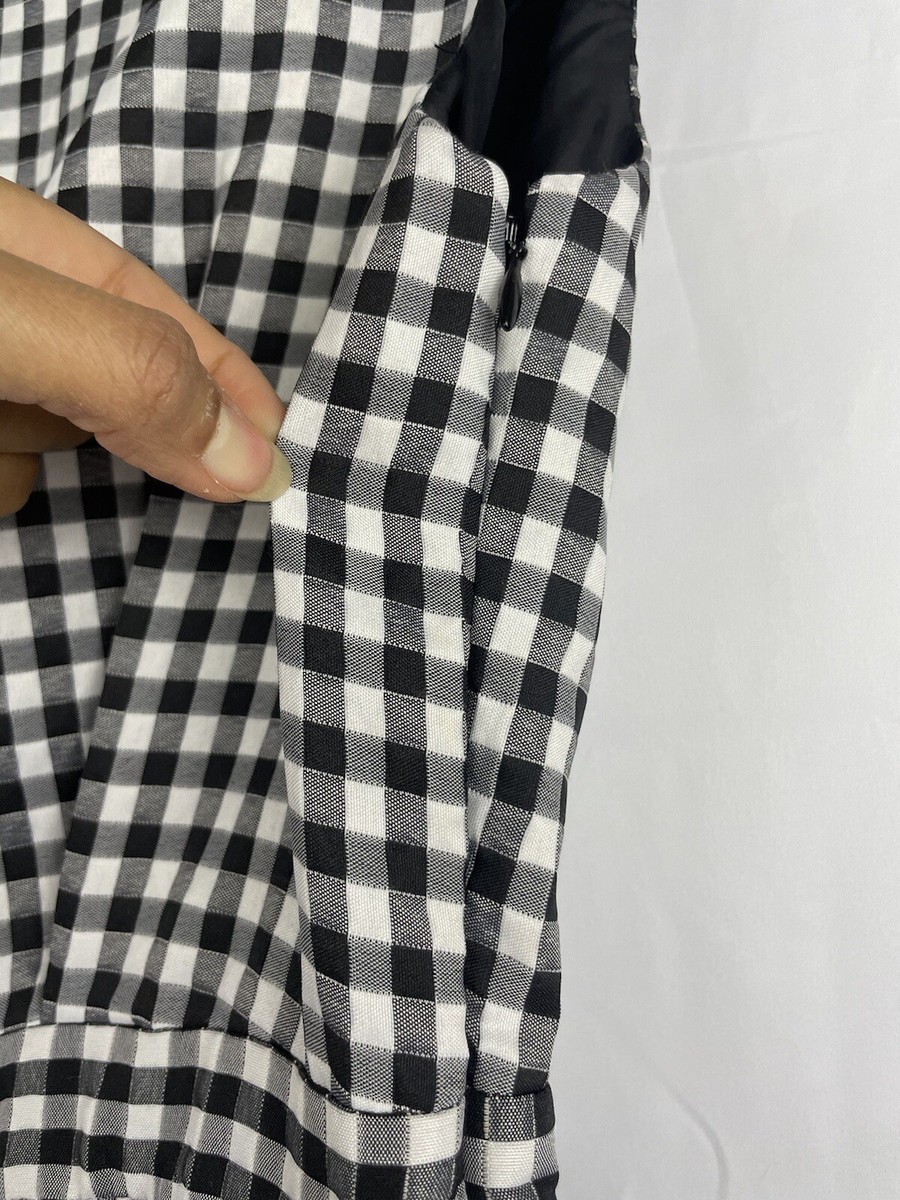 ZARA Black & White Gingham Dress Fit & Flare Dress NWT Size Medium | eBay
