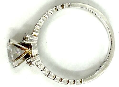 Vintage Cubic Zirconia Hearts Cut Out Sterling Silver 925 - Ring Size 8 - Picture 5 of 6