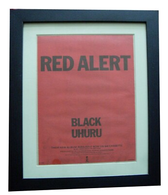 BLACK UHURU+RED+POSTER+AD+RARE+ORIGINAL 1981+TOP QUALITY FRAMED+FAST WORLD SHIP