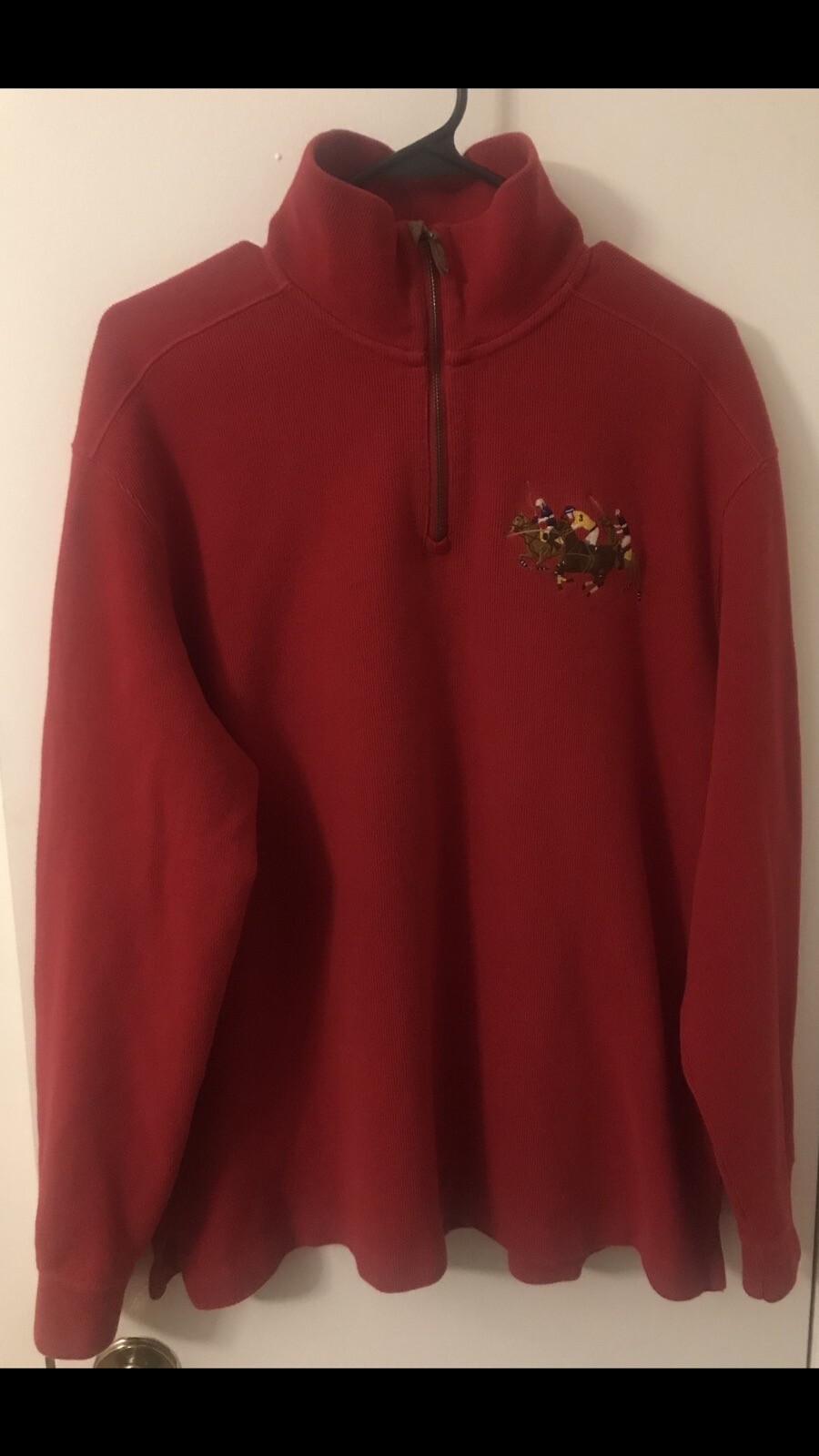 Polo Ralph Lauren camicia grande rossa tripla 3 pony player C2