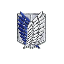 Attack On Titan Wings Of Freedom Blue & White Embroidered Iron On Patch Cosplay