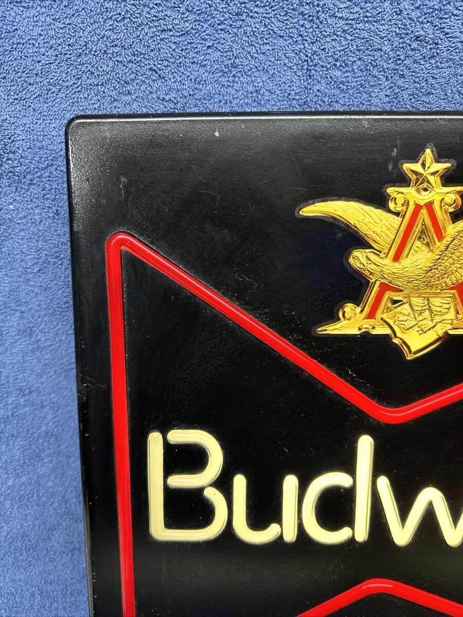 VINTAGE BUDWEISER KING OF BEERS LIGHT UP FAUX NEON SIGN VINTAGE BUDWEISER KING OF BEERS LIGHT UP FAUX NEON SIGN