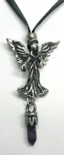 Angel Guardians pendant - Angel of Peace with amethyst stone