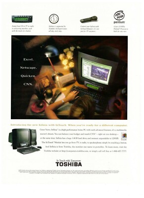 1997 Toshiba Infinia InTouch Home Computer Software Vintage Print Advertisement