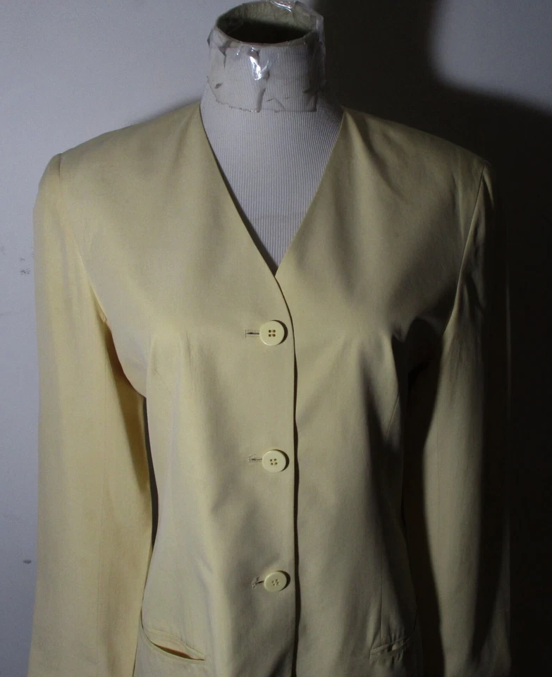 ANN TAYLOR Maze Yellow 100% Silk Jacket Women's Size 6 - Image 2 of 4