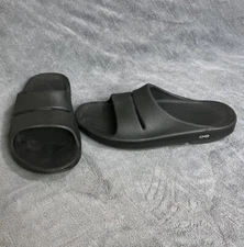 OOFOS OOAHH Sandals Mens 11 Black Slides Slip On Recovery Comfort