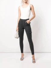 Spanx Stretch Twill Ankle Cargo Pants - 20311R - Washed Black NWT