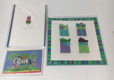 Paper Magic Group 3D Greeting Cards Blank Inside Lot Of 3 Sealed Birthday Gifts