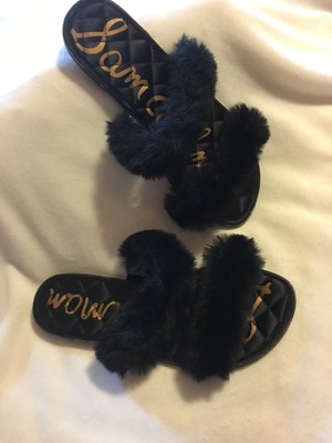 sam edelman fur slide sandals
