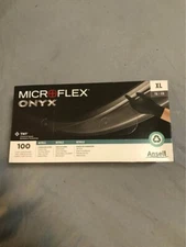 Ansell Microflex Onyx Nitrile Gloves N644 Black Size XL Box of 100
