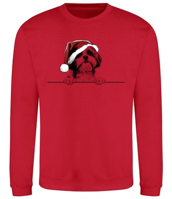 SHIH TZU Weihnachten Hund Sweatshirt Erwachsene Kinder Hunde Pullover Pulli Weihnachtsgeschenk