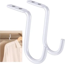 Gisafai Closet Rod Center Support 1 Inch Heavy Duty Metal Wall Mount White 