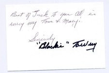Rare 1940's -Blackie Towery- Signed/Autograph/Auto Index Card Baltimore Bullets