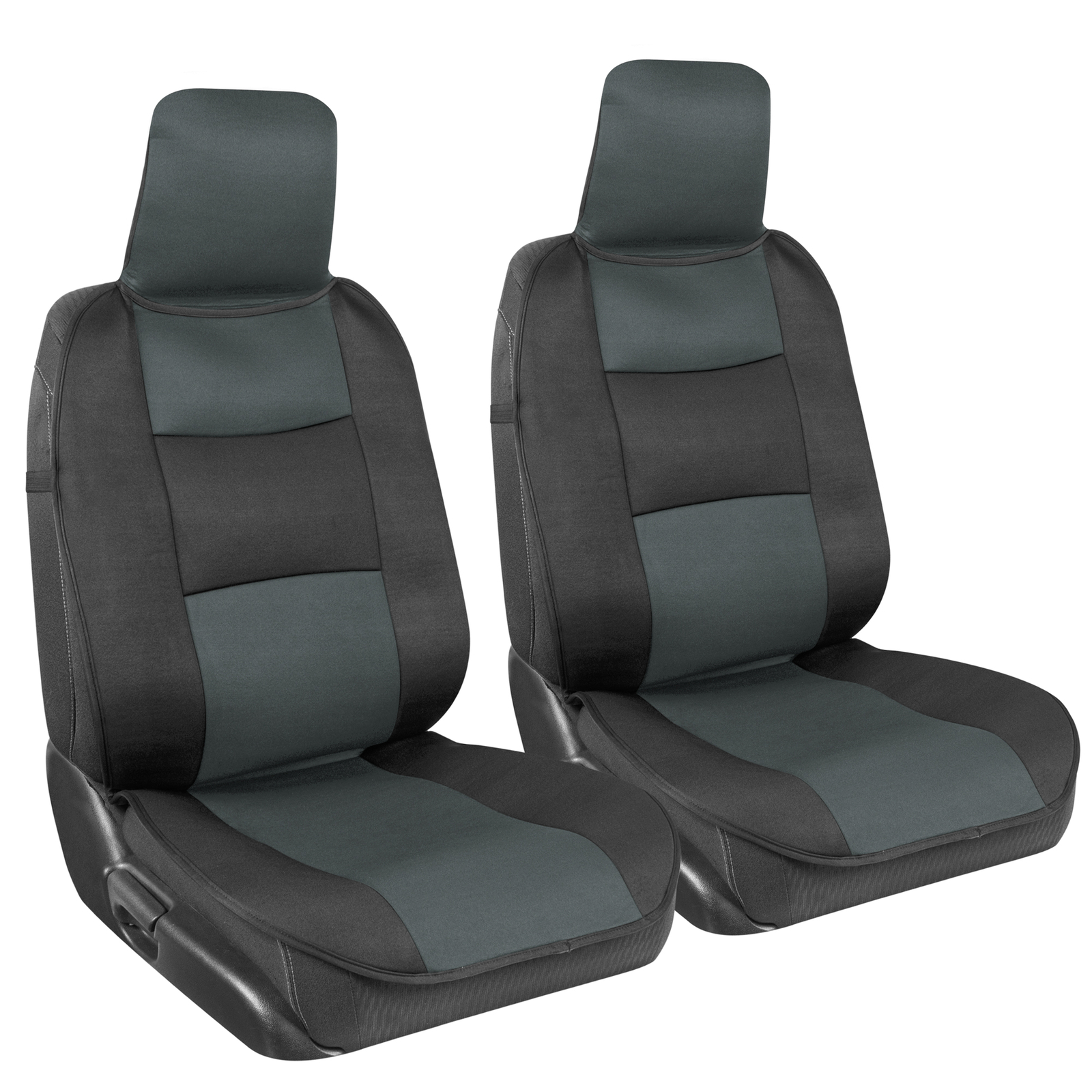 Charcoal Gray Car Front Seat Covers for Auto Truck Van SUV Rideshare