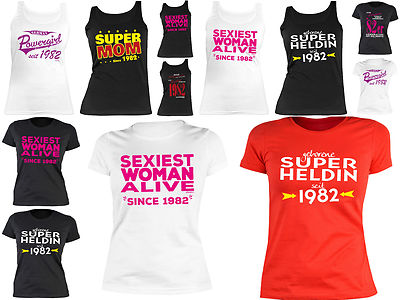 Tshirt 44 Geburtstag Damenshirt Frauen T-Shirt Geburtstag 44 Jahre Jahrgang 1982