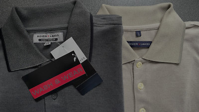 2 x WASH & WEAR He-Polohemden , KurzarmGr. L/52 uni Fb. sand + graphit