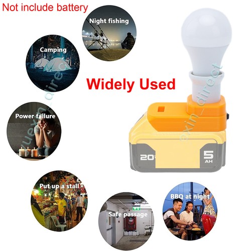 Portable E27 Bulb Lamp LED Work Light For Dewalt 20V MAX Series Lithium Battery - Picture 5 of 14