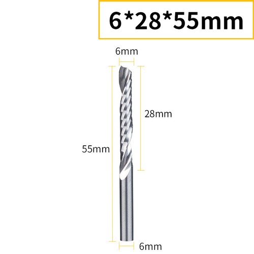 6mm Carbide Nose End Mill Cutter Single Edge Spiral MDF Acrylic CNC Router Bit - Picture 18 of 29