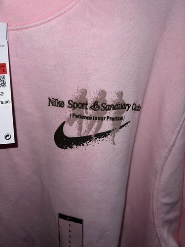 Nike Sport & Sanctuary Club Crewneck Sweatshirt Pink FJ1686-690 Size Large - Picture 6 of 9