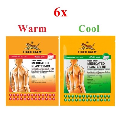 6X Tiger Balm Patch Plaster Warm Medicated Back Pain Relief 7 X 10 Cm.