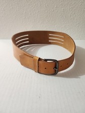 Wide Leather Waist Belt Women Tan Aniline Steerhide Wide Cinch Statement Belt M