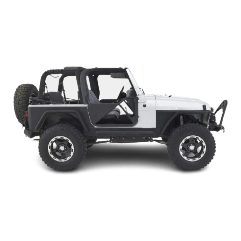 For Jeep Wrangler (TJ/LJ) 1997-2006 SRC Tubular Doors | Front Textured Black 2Dr Foto 3 de 4