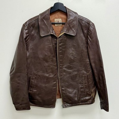Vintage 40s 50s Czech Gala Leather Jacket Large