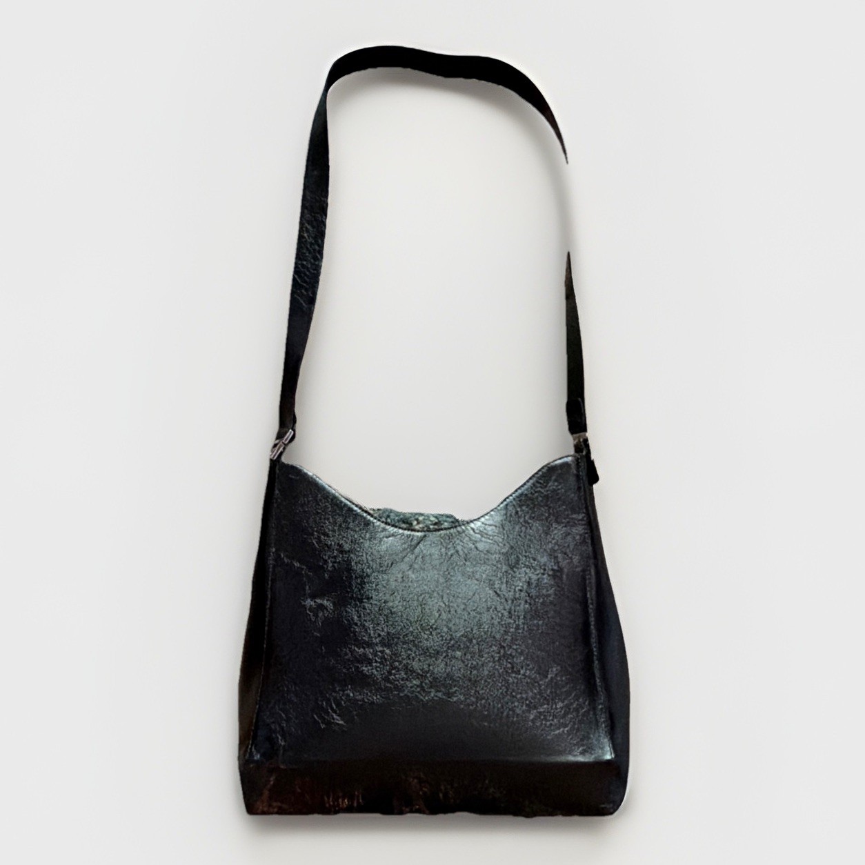 FRANSCESCO BIASIA x Black Leather Shoulder Bag Designer Handbag