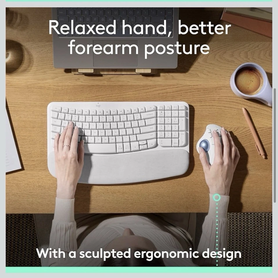 Logitech - ERGO M575 S Ratón Trackball Ergonómico Inalámbrico - Inalámbrico - Blanco Foto 3 de 4