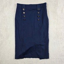 Women's Lauren Ralph Lauren Blue Pencil Skirt Medium Blue Black Label Side Zip