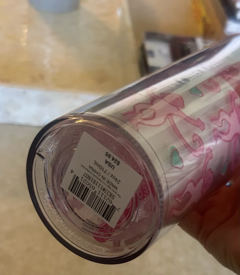 Vaso Roller Rabbit X Starbucks Edición Limitada Colaboración 24 OZ Rosa Mono Foto 2 de 3