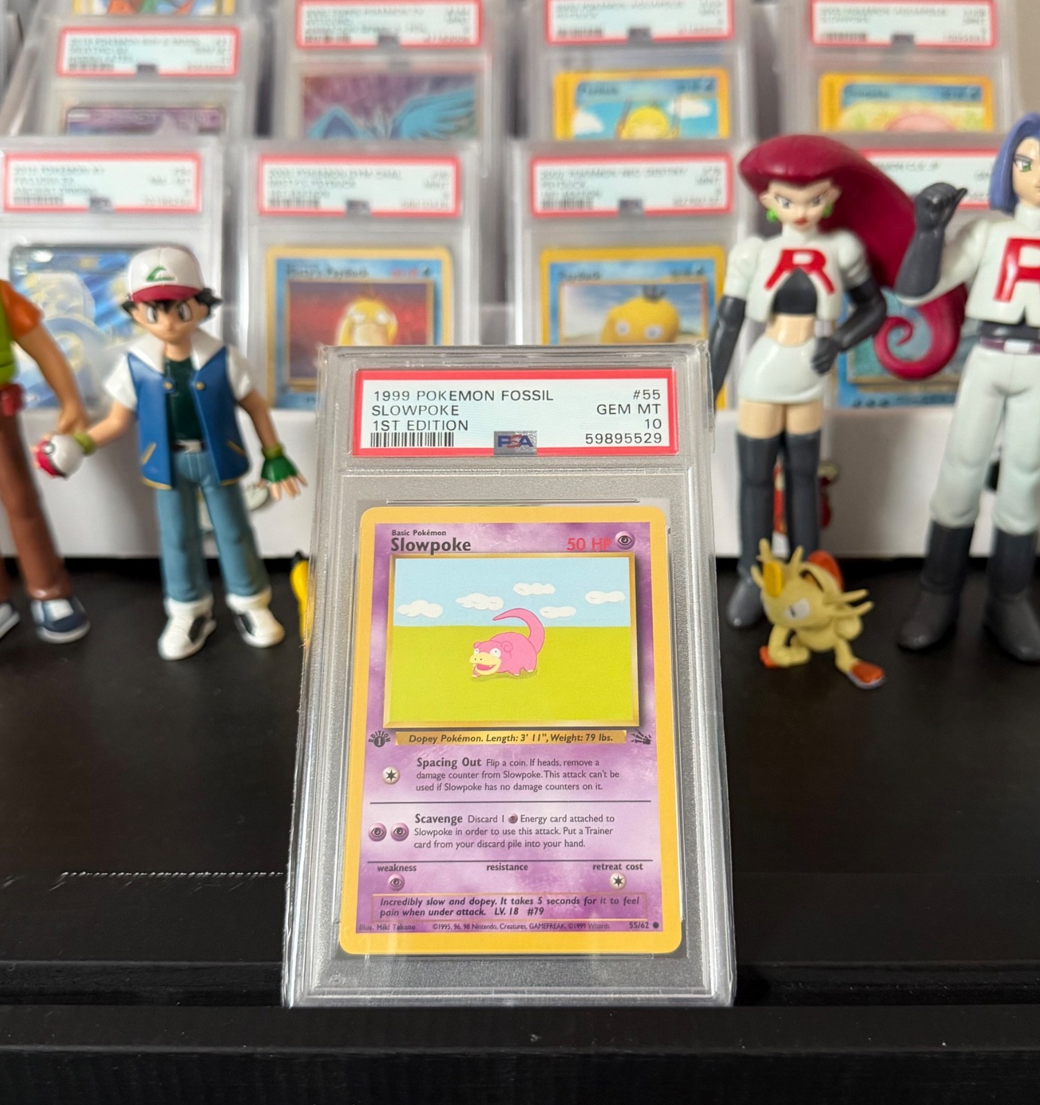 1999 Pokemon Fossil SLOWPOKE 1ST Edition PSA 10