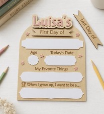 Personalized First and Last Day of School Sign, Back to School Board Kids Gift,