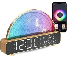 ANYPLUS White Noise Sound Machine Sunrise Alarm Clock Gold/Wood Brand New Sealed