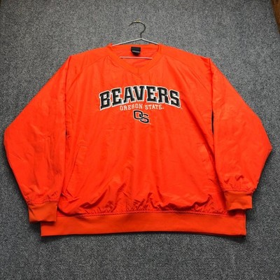 Oregon State Beavers Windbreaker Pullover Mens XL Orange V-Neck Jacket