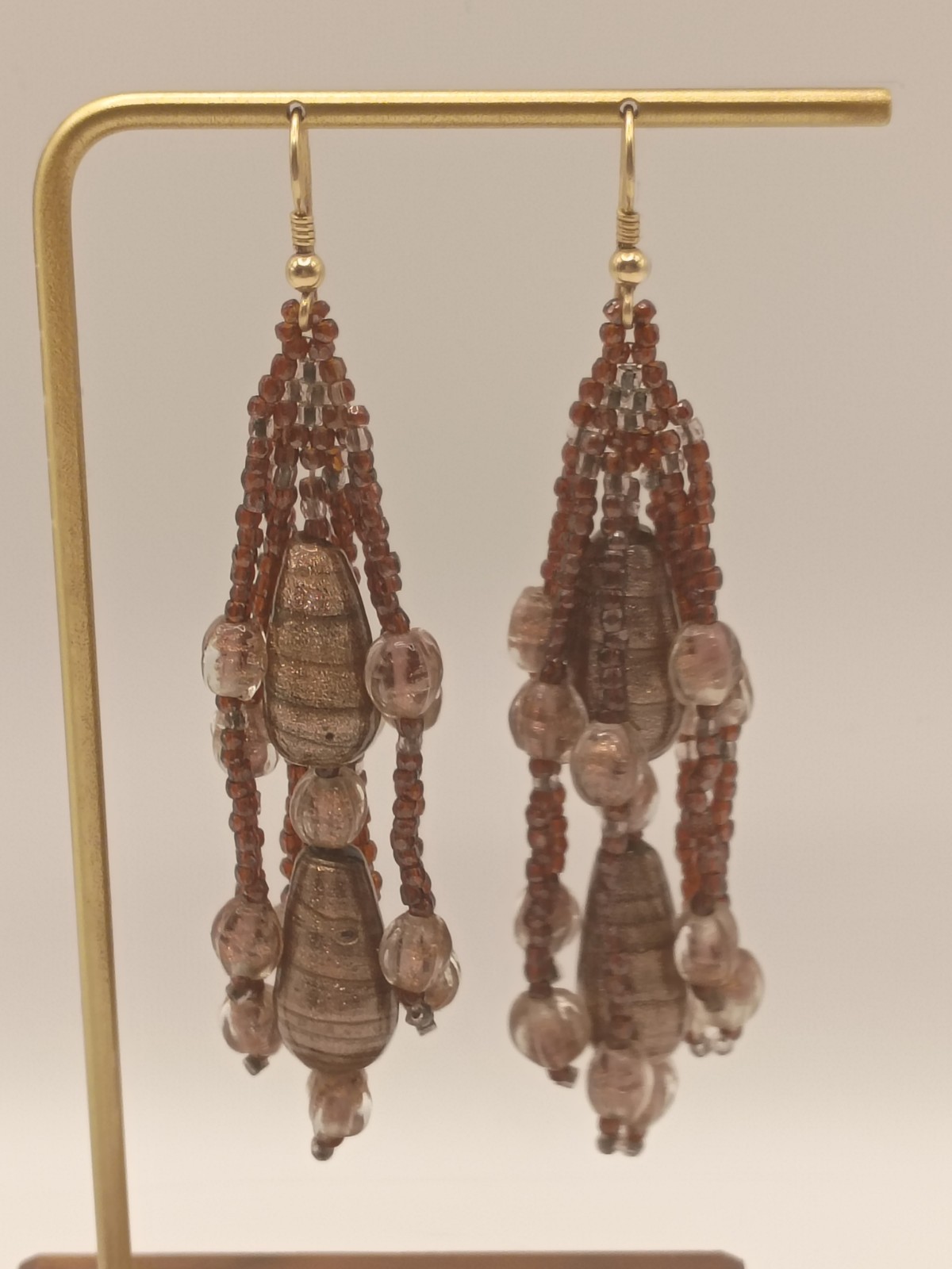 Vintage Statement Chandelier Dangle Earrings Brow… - image 5