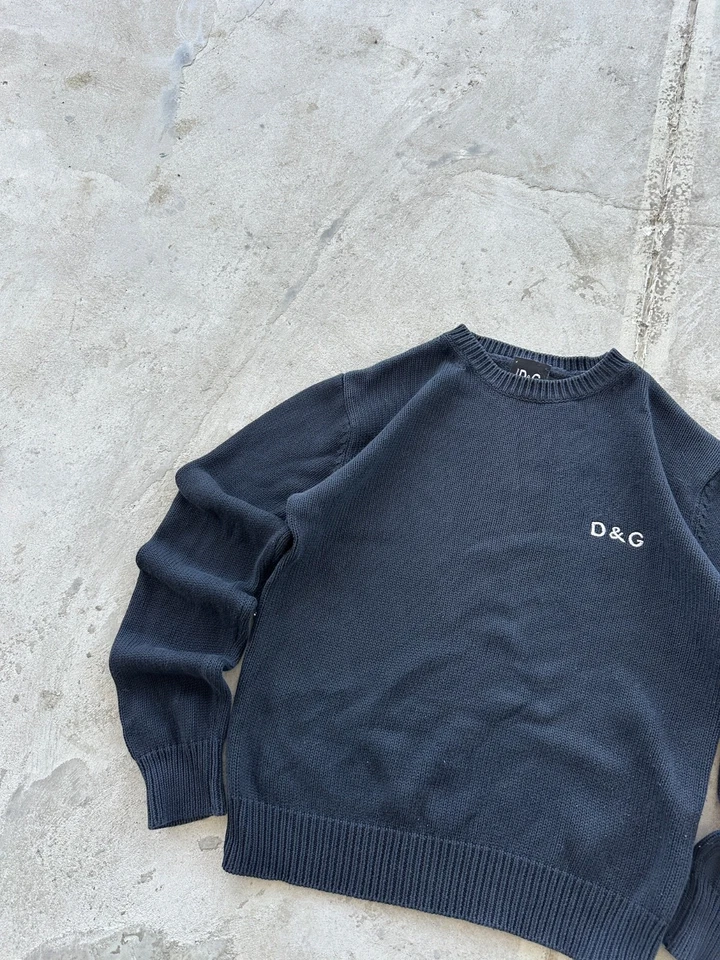 Suéter Tejido Estilo Dolce Gabbana Vintage Años 90 Logo Bordado Mujer Talla M Foto 2 de 4