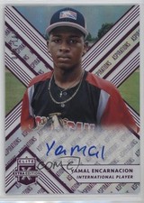 2018 Elite Extra Edition Aspirations Purple /100 Yamal Encarnacion #184 Auto s3g