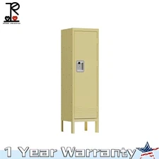 1 Door Tall Single Metal Locker Retro Style Storage Cabinet for Living Room 