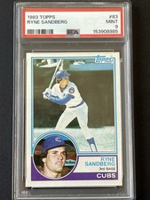 1983 Topps Baseball #83 Ryne Sandberg RC Rookie Card HOF Chicago Cubs PSA 9 Mint