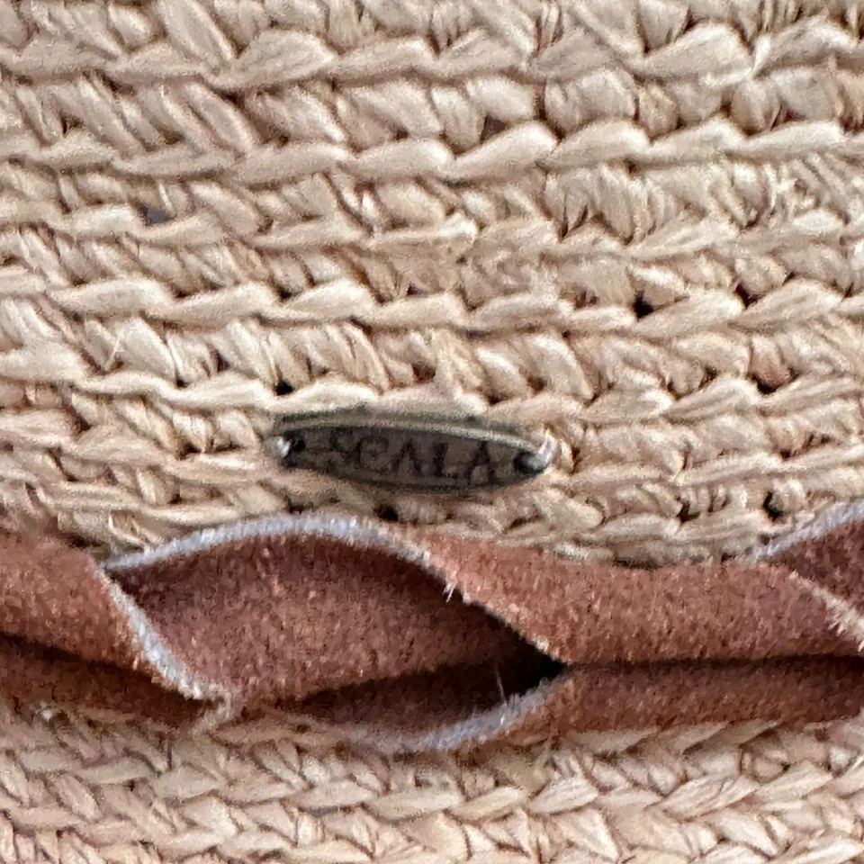 Sombrero de Paja Scala Collezione Marrón Gamuza Banda Boho Estilo Occidental Talla Única Foto 4 de 4