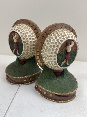1993 Vandor Golf Classic Bookends Book Ends Heavy House Decorative